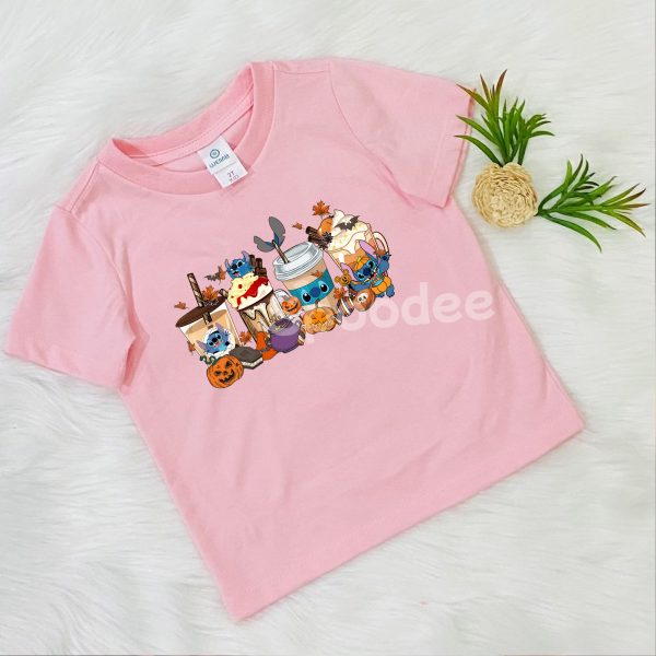 Stitch Halloween Coffee Tshirt For Kids