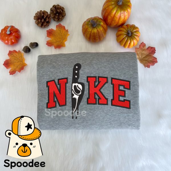 Ghostface Knife Halloween Embroidered Sweatshirt