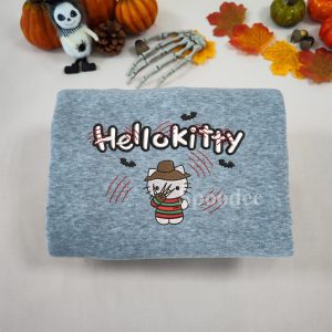Hello Kitty Freddy Krueger Embroidered Shirt