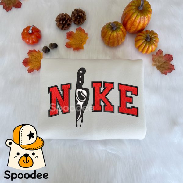 Ghostface Knife Halloween Embroidered Sweatshirt