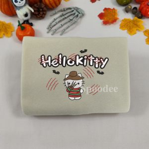 Hello Kitty Freddy Krueger Embroidered Shirt