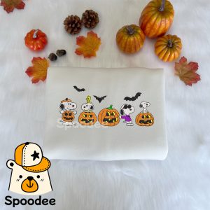 Snoopy Pumpkin Halloween Embroidered Sweatshirt