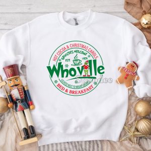 Hot Cocoa And Christmas Carols Whoville Grinch Sweashirt