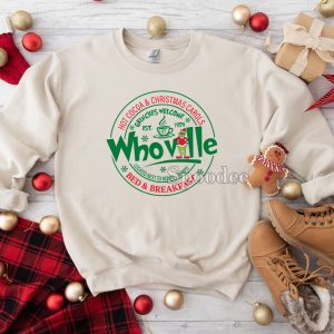 Hot Cocoa And Christmas Carols Whoville Grinch Sweashirt