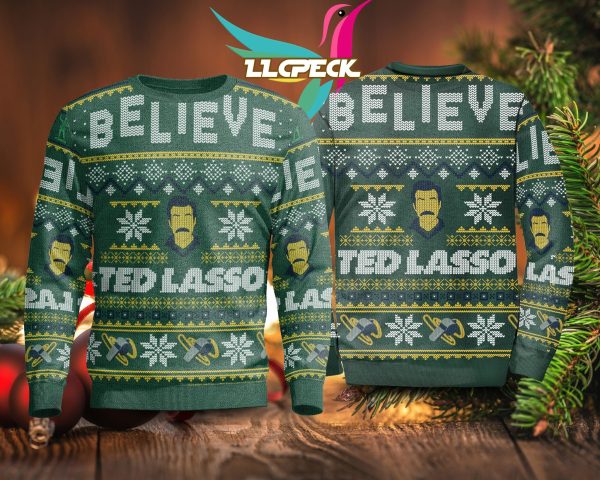 2021 Believe Team Lasso Ugly Christmas 3D Sweater