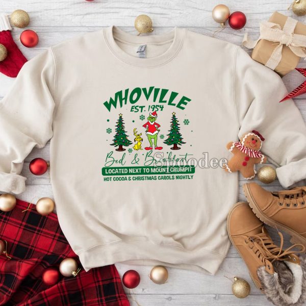 Christmas Grinch Whoville Bed And Breakfast Sweashirt