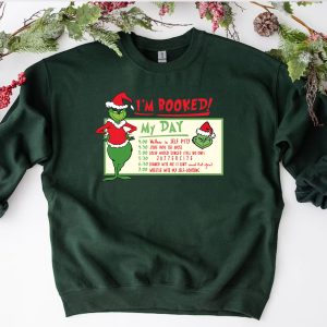 Grinch I'm Booked Christmas Shirt