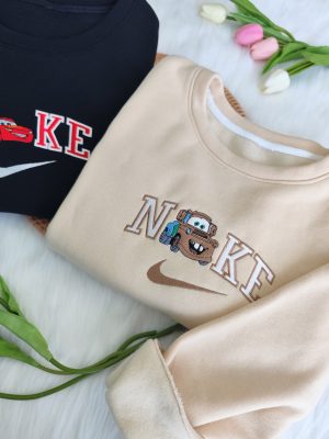 Angel And Stitch Nike Embroidered Sweatshirt - spoodee