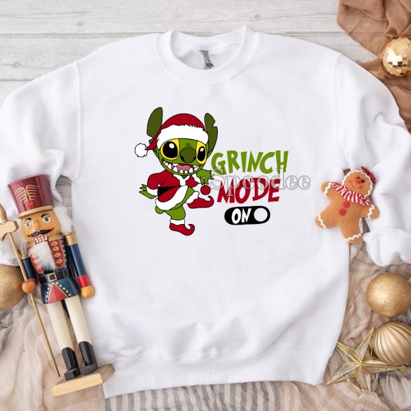 Santa Stitch Christmas Mode On Sweashirt