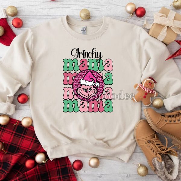 Grinchy Mama Merry Christmas Sweashirt