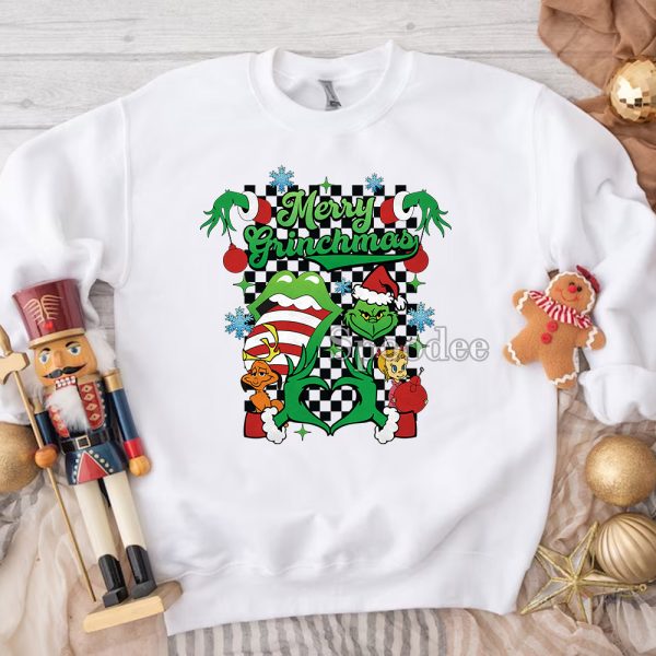 Merry Grinchmas Grinch Heart Hands Christmas Sweashirt