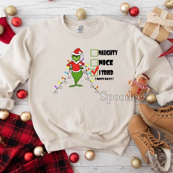 Grinch I Tried Christmas Sweatshirt