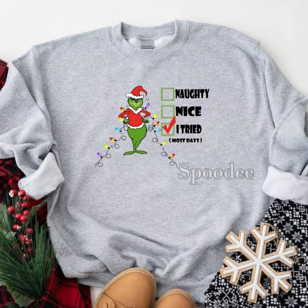 Grinch I Tried Christmas Sweatshirt