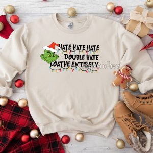 Hate Double Hate Grinch Christmas Family Shirt