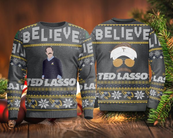 Christmas Believe Ted Lasso Ugly Sweater Plus Size