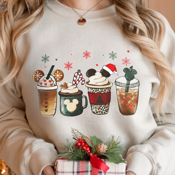 Cute Disney Mickey Minnie Christmas Coffee TShirt