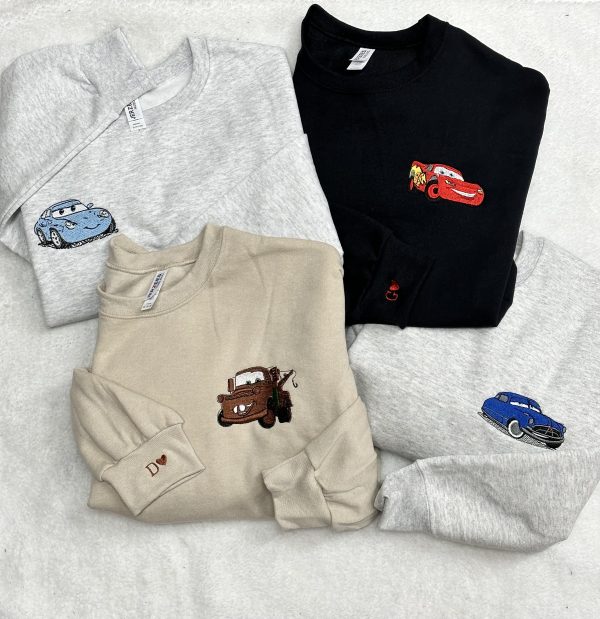 Embroidered Cars Movie Characters Sweatshirt