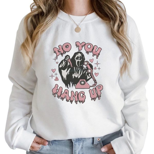 Halloween Ghost Face Embroidered Sweatshirt