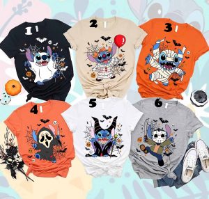 Halloween Stitch Horror Characters Shirt