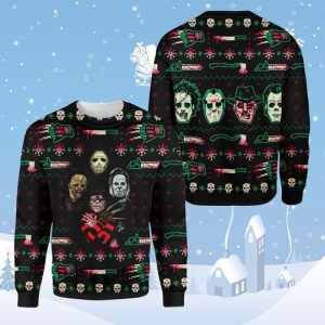 Horror Killer Character Ugly Christmas Sweater