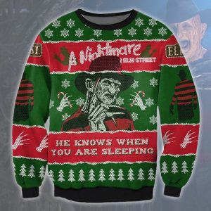 I Know When You're Sleeping Christmas Horror Fan Christmas Ugly Sweater