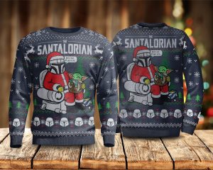 Christmas The Santalorian And Baby Yoda Ugly Sweater