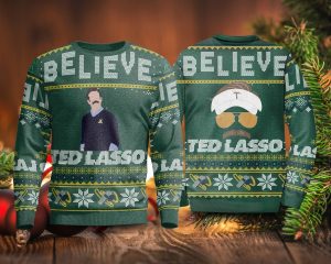 Christmas Believe Ted Lasso Ugly Sweater Plus Size