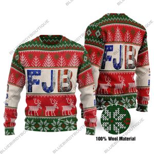 FJB with Let's Go Brandon Woolen Ugly Sweater Plus Size