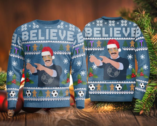 Believe Ted Lasso Ugly Christmas Sweater Gift For Women