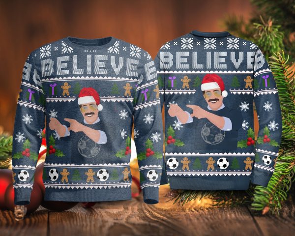 Believe Ted Lasso Ugly Christmas Sweater Gift For Women