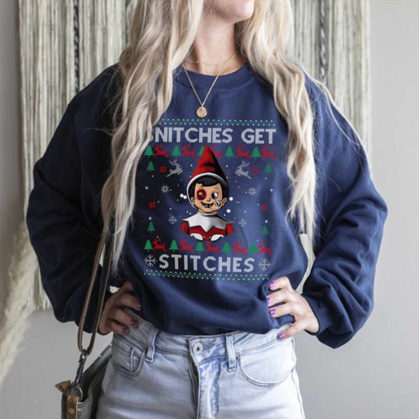 Snitches Get Stitches Elf Ugly Christmas Sweater