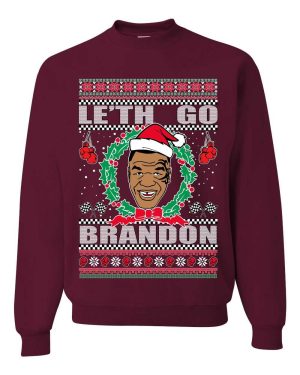 Le'th Go Brandon Tyson FJB Chant Meme Ugly Christmas Sweater