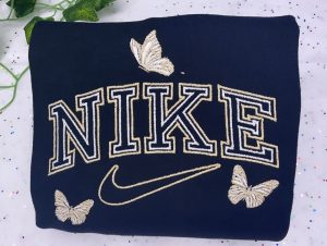 Nike Logo With Butterfly Embroidered Sweatshirt