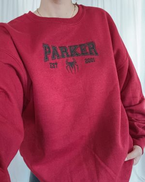 Parker 2001 Spiderman Peter Parker Embroidered Sweatshirt