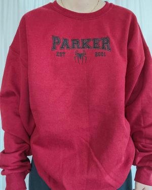 Parker 2001 Spiderman Peter Parker Embroidered Sweatshirt