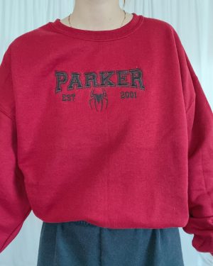 Parker 2001 Spiderman Peter Parker Embroidered Sweatshirt