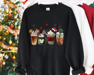 Cute Disney Mickey Minnie Christmas Coffee TShirt