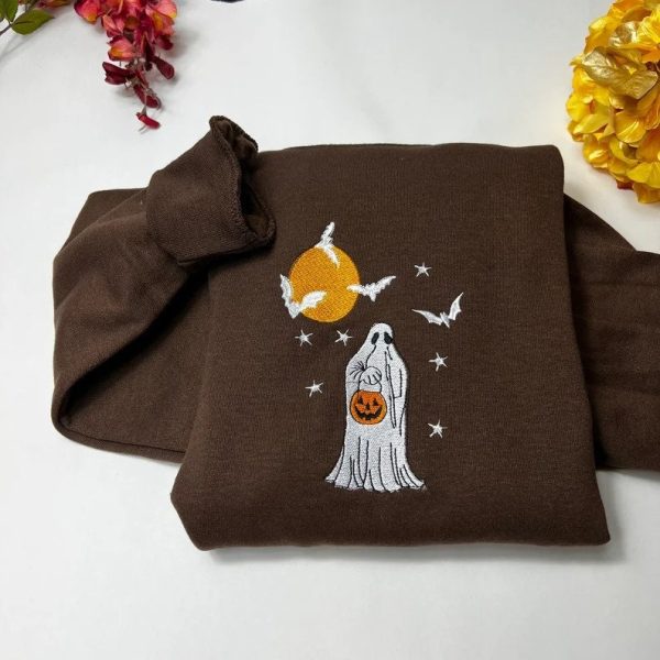 Halloween Spooky Season Embroidered Sweatshirts