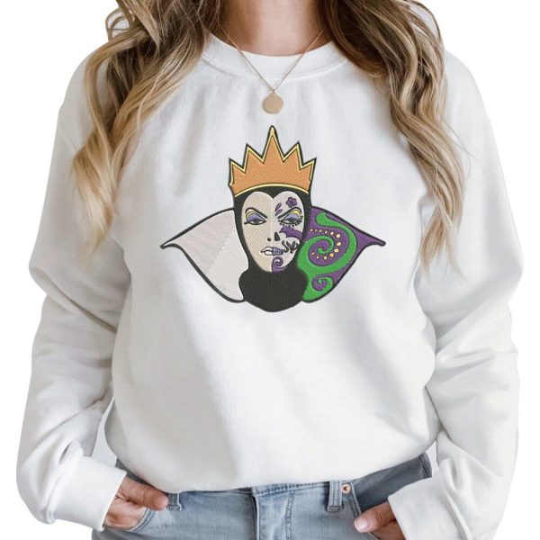 Villain Evil Queen Sugar Skull Embroidered Sweatshirt