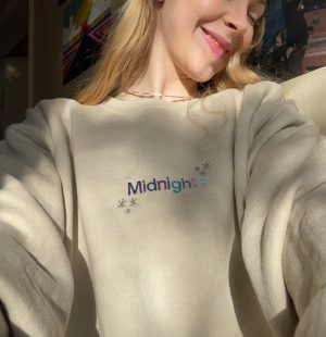 midnights taylor inspired embroidered sweatshirt