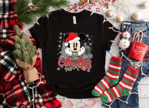 Mickey and Minnie Mouse Christmas Lights T-Shirt