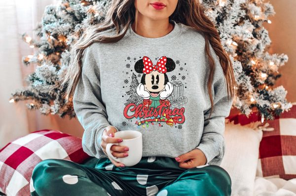 Mickey And Minnie Mouse Christmas Lights T-Shirt