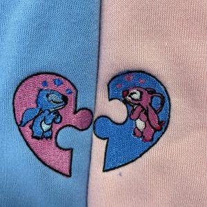 Angel And Stitch Nike Embroidered Sweatshirt - spoodee