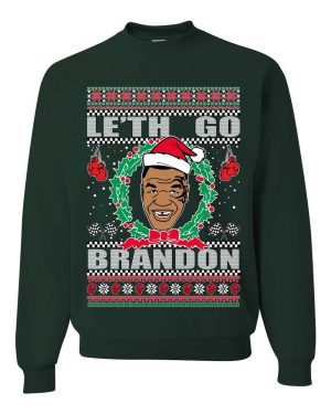 Le'th Go Brandon Tyson FJB Chant Meme Ugly Christmas Sweater