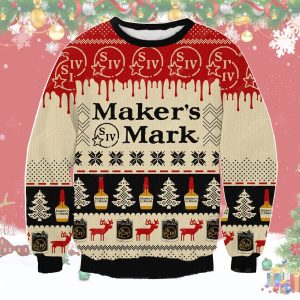 Maker's Mark Christmas Ugly Sweater Men T-Shirt Full Colors Large