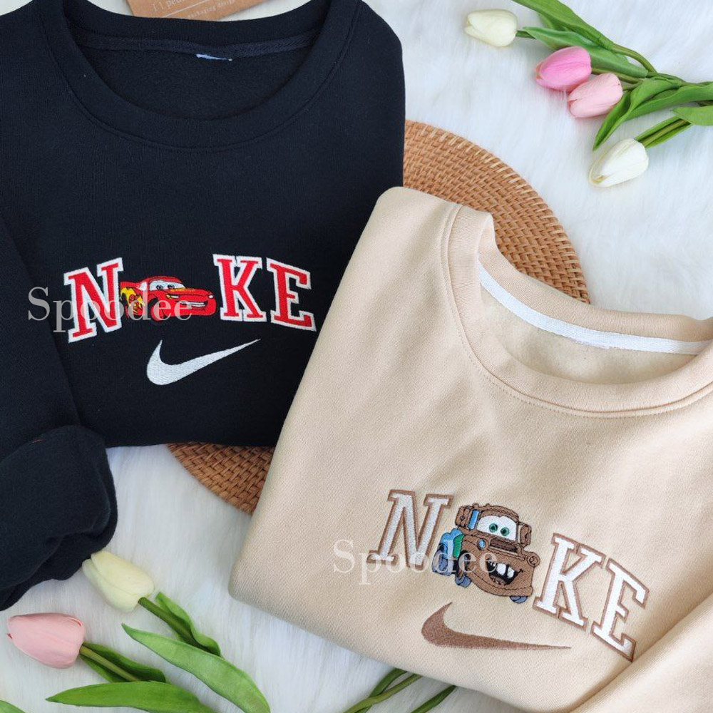 Angel And Stitch Nike Embroidered Sweatshirt - spoodee