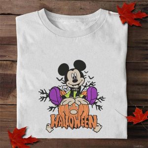 Mickey Mouse Pumpkin Halloween Embroidered Sweatshirt