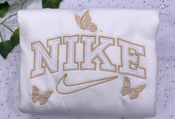 Nike Logo With Butterfly Embroidered Sweatshirt