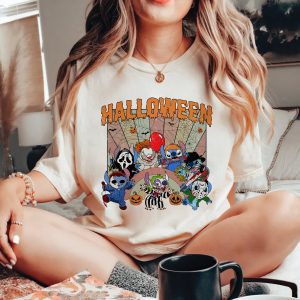 Stitch Halloween Horror Characters Shirt