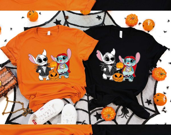 Stitch Jack Skellington And Sally Costume Shirt